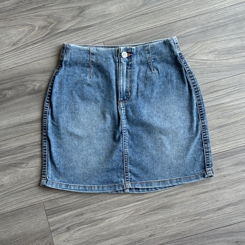 Classic High Rise Denim Skirt - Stretchy